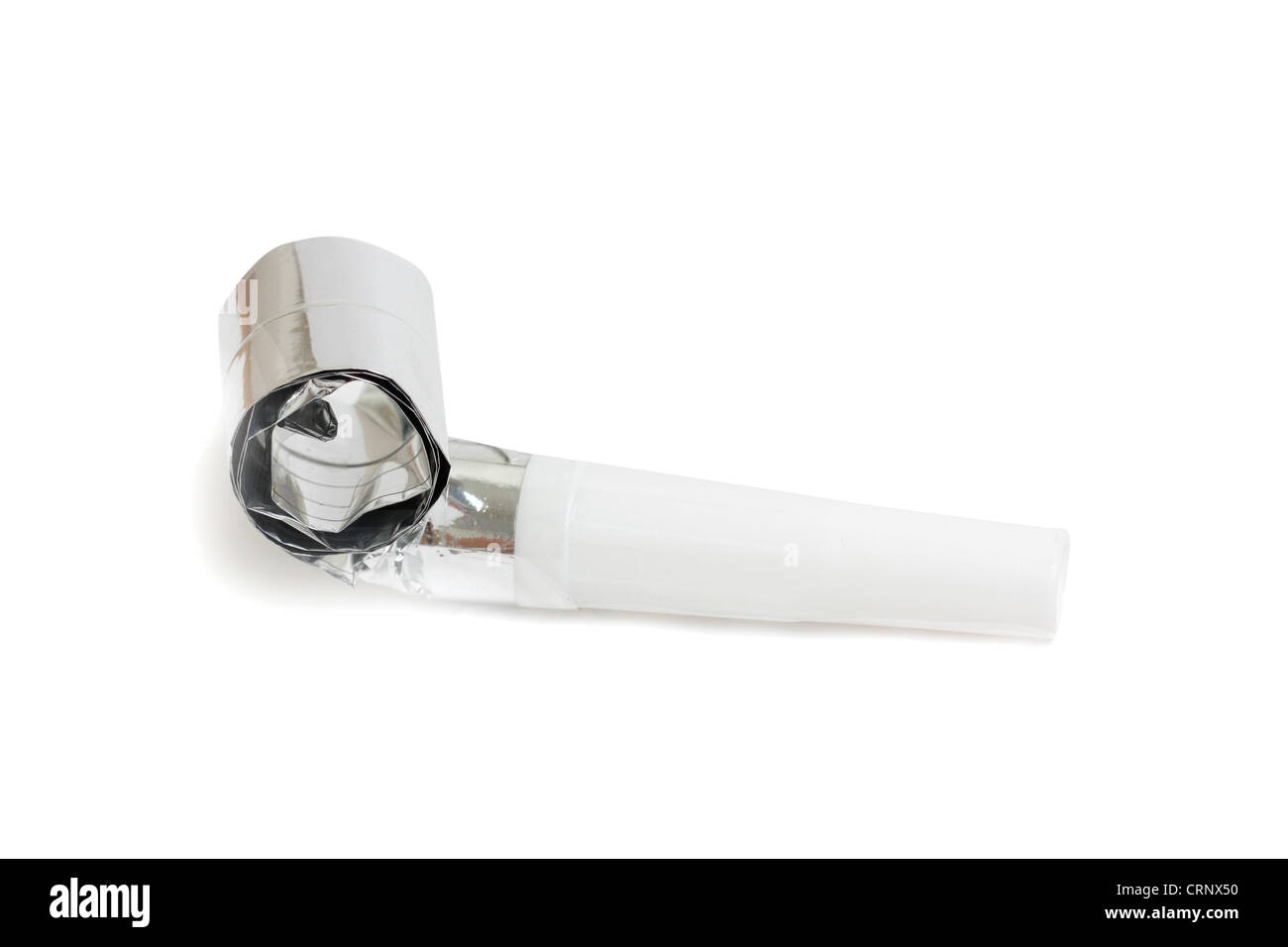Party blowers isolated on white Stock Photo - Alamy