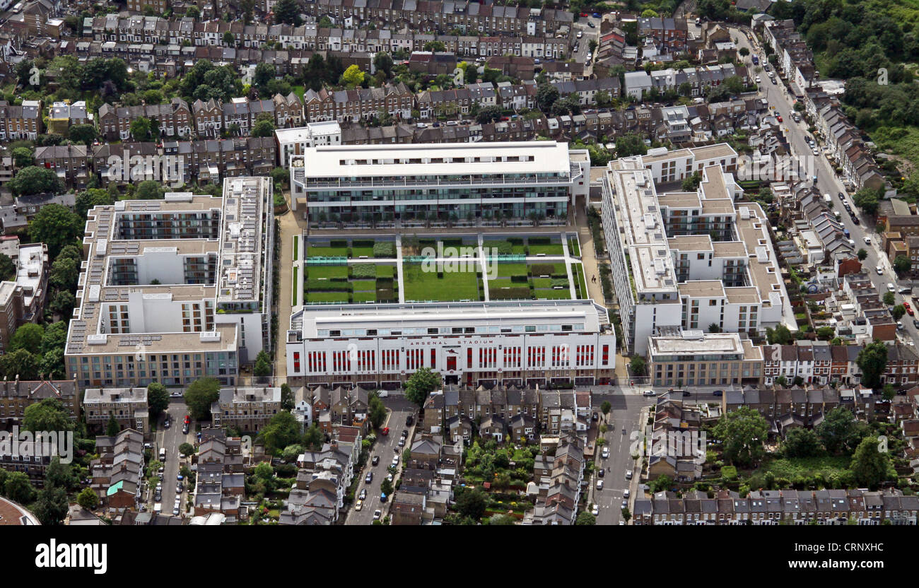 aerial view of Highbury Square luxury apartments, London N5 Stock Photo