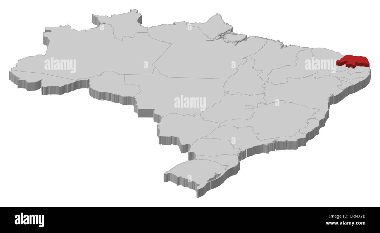 Political map of Brazil with the several states where Rio Grande do ...