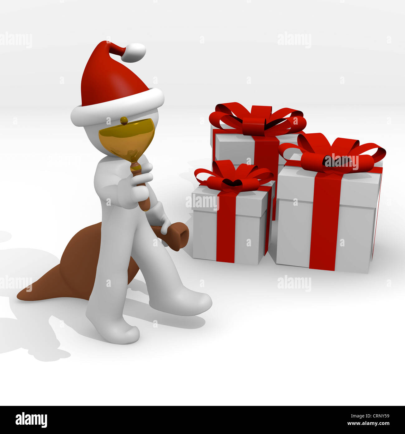 Santa Claus with gift boxes Stock Photo - Alamy