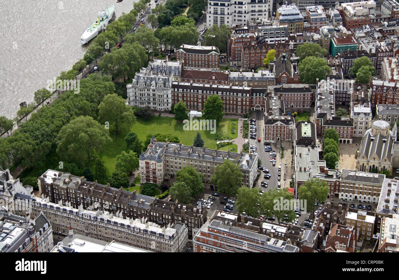 aerial view of Inner Temple Garden, London EC4 Stock Photo