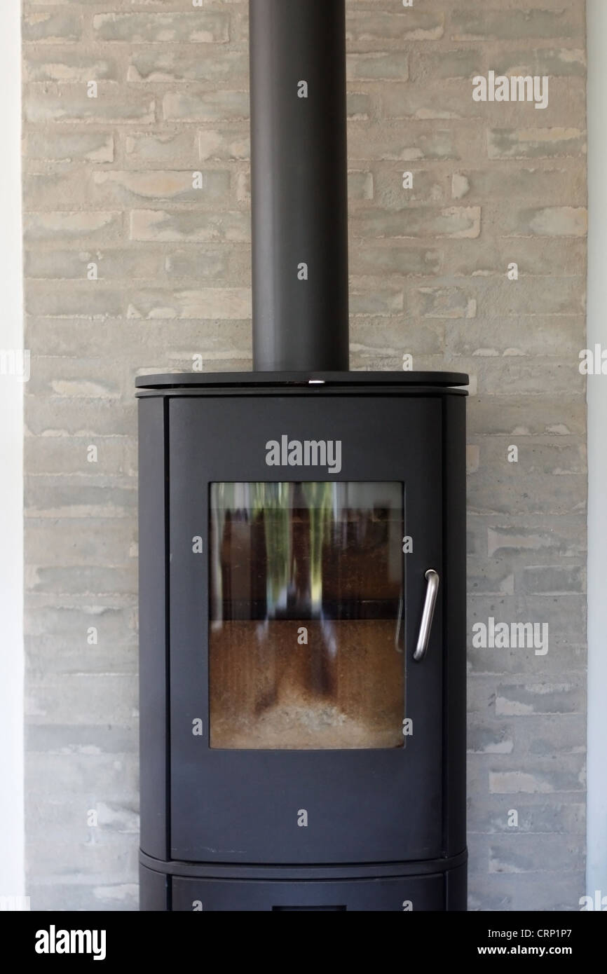 A modern fireplace Stock Photo