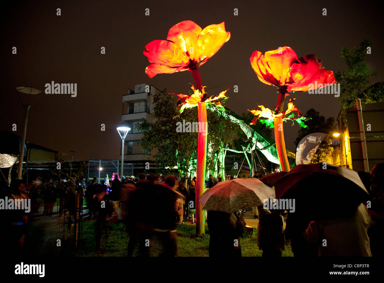 Lefevre park flower sculptures on Bow’s Roman Road for the Greenwich