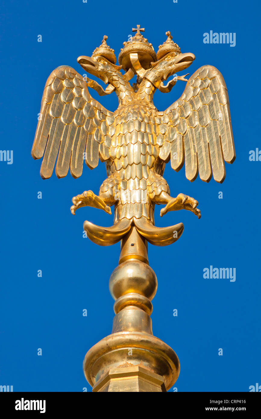 Russian Eagle on of the Church of Resurrection in St. Petersburg Russia Stock Photo