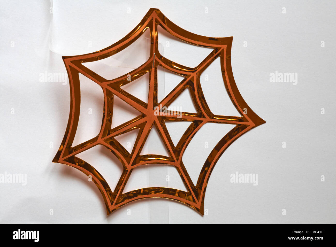 shiny cobweb decoration for halloween set on white background Stock Photo