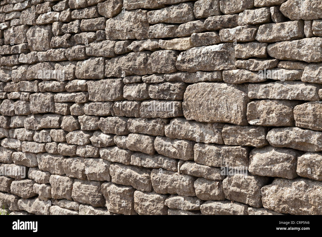Section of Cotswold dry stone wall Stock Photo