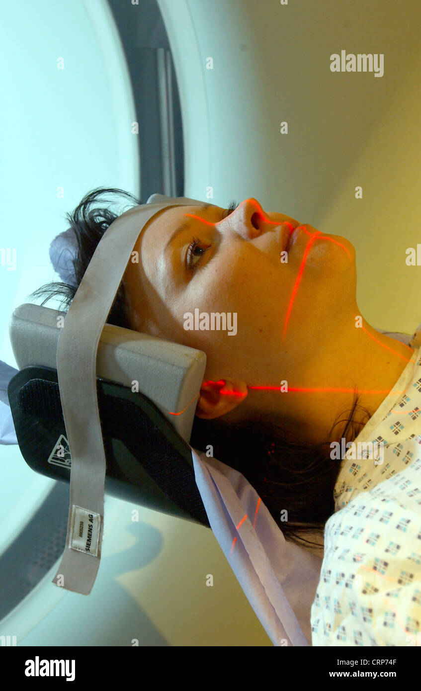 A patient having a CT scan Stock Photo