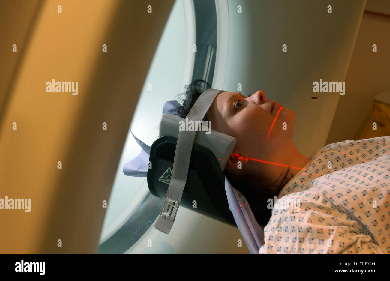 A patient having a CT scan Stock Photo