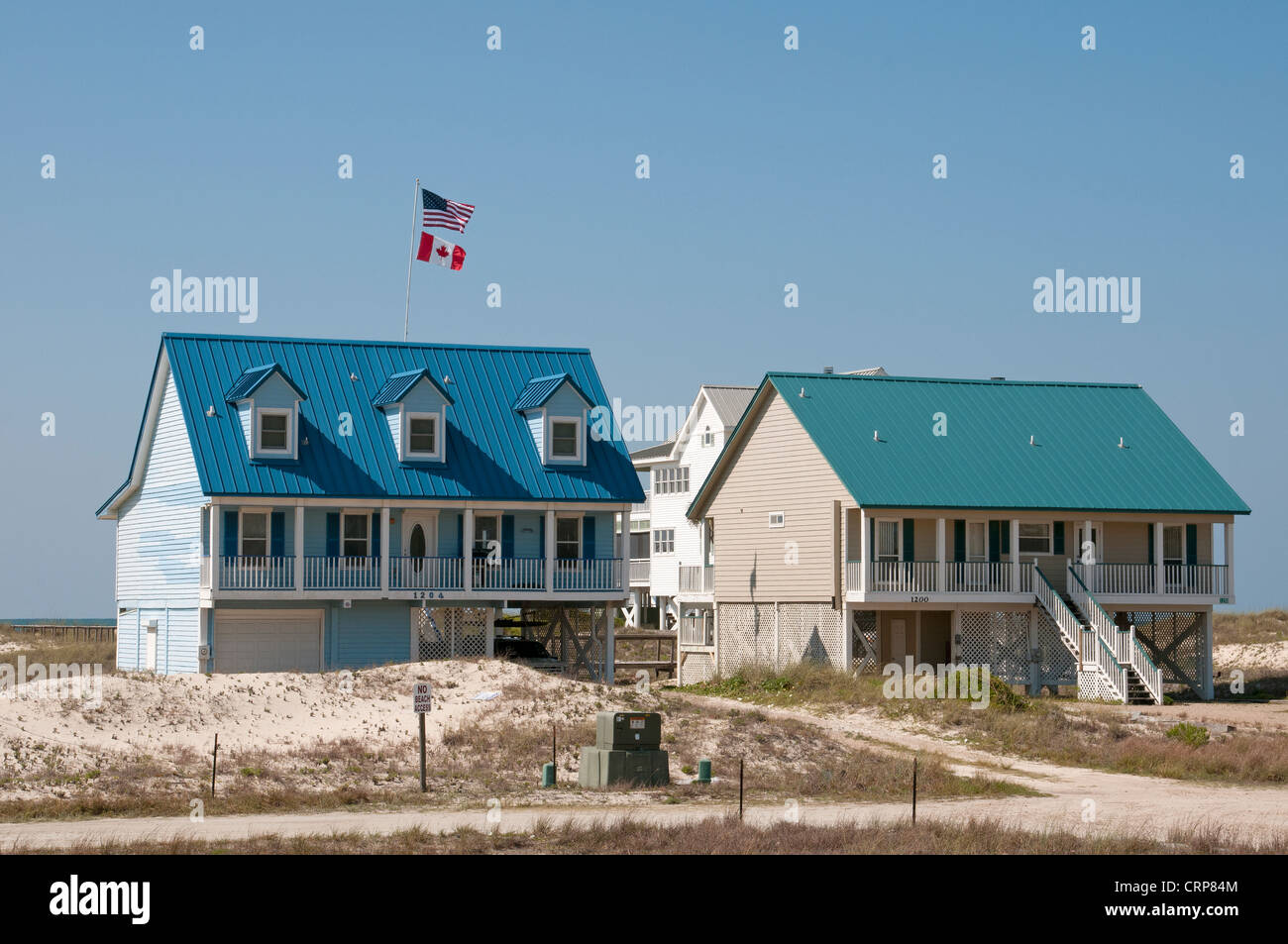Seaside homes at St Island Florida USA Stock Photo Alamy