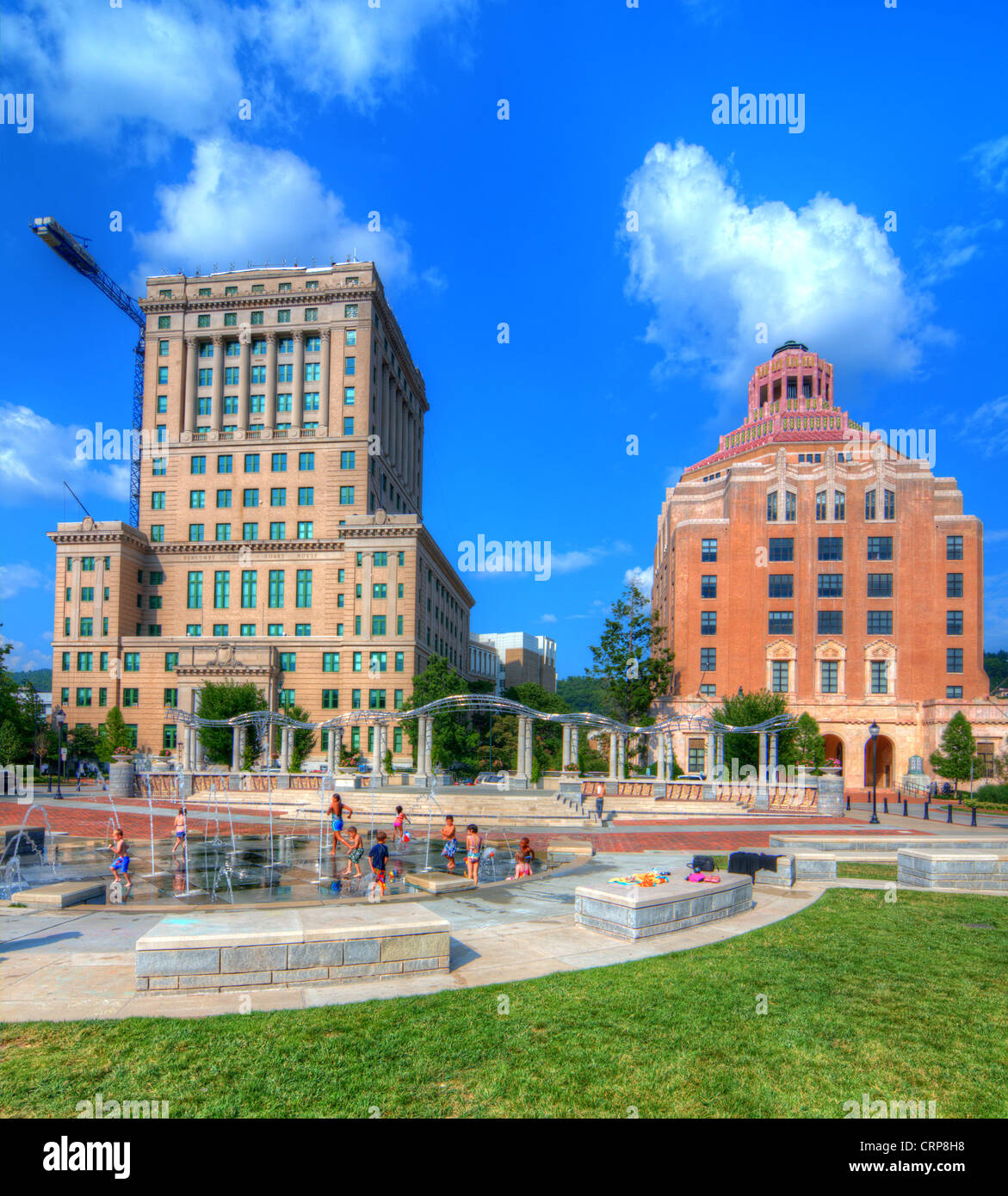 Pack Square Park in Asheville, North Carolina, USA. Stock Photo