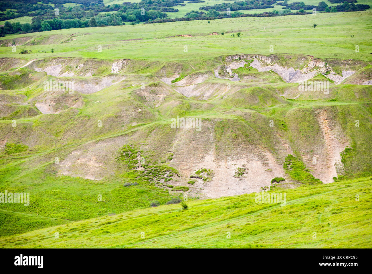 old stone quarries on Cleeve hill in the Cotswolds near Cheltenham