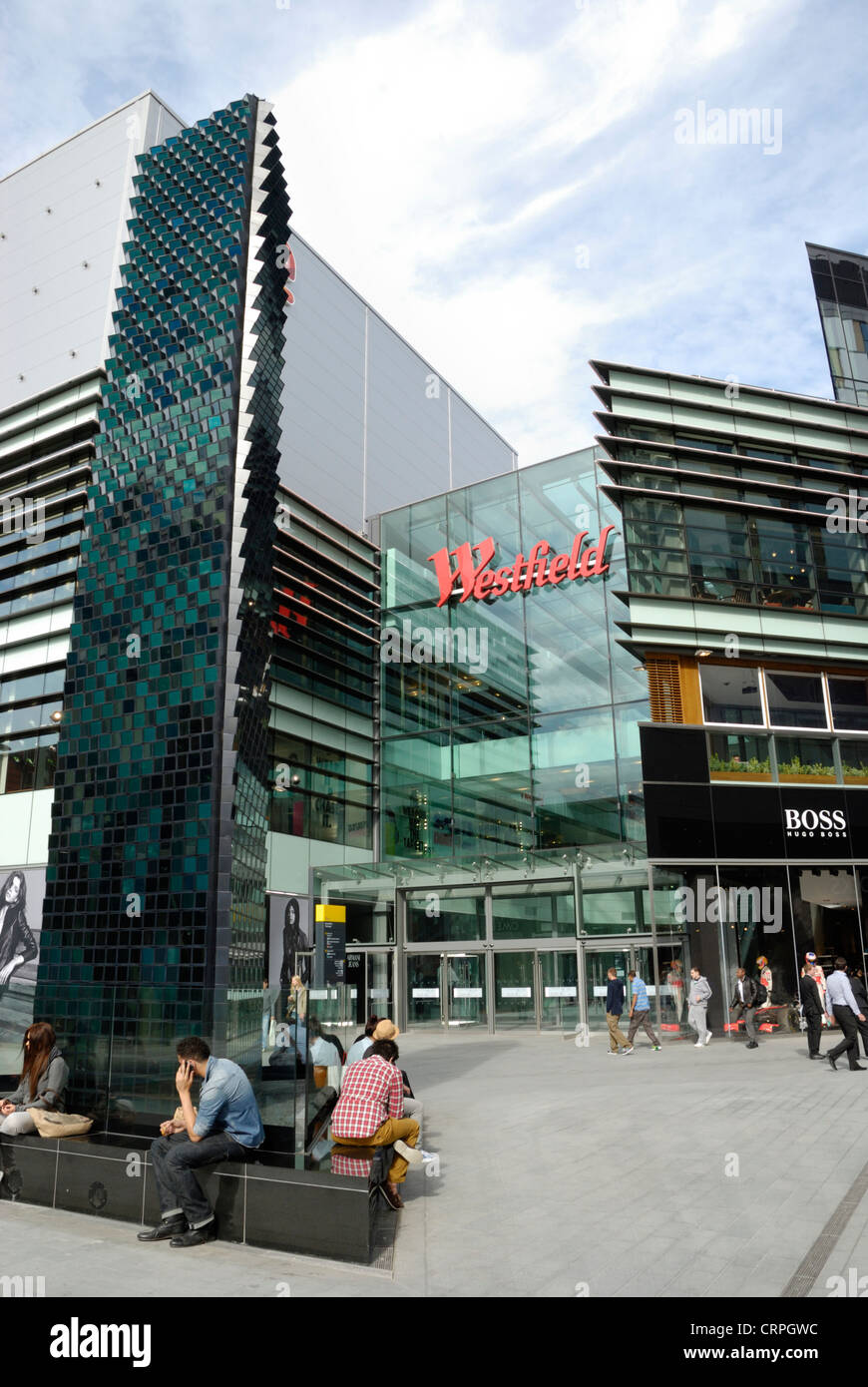 People outside the Westfield Stratford City shopping centre. The centre  opened in 2011 and is the 3rd largest shopping centre in Stock Photo - Alamy