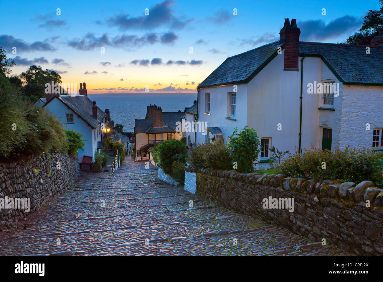 Steep Narrow Cobbled Street Leading Down To The World Famous Fishing