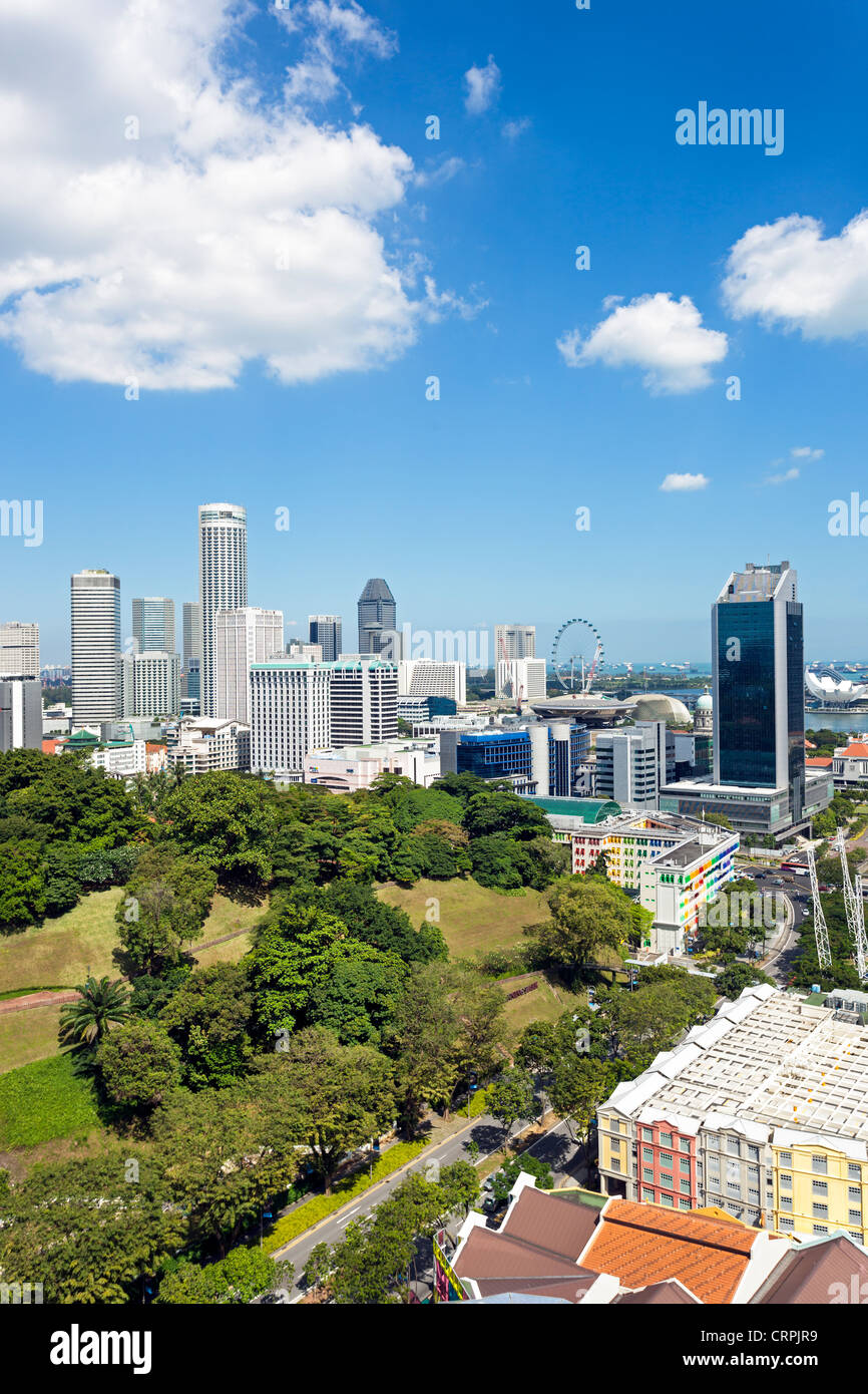 South East Asia, Singapore, Elevated view over the Entertainment district of Clarke Quay, the