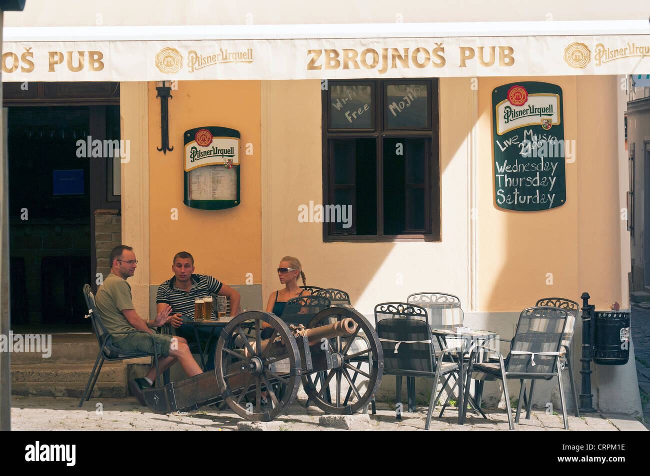 Elk189-1124 Slovakia, Bratislava, Michael Tower pub Stock Photo