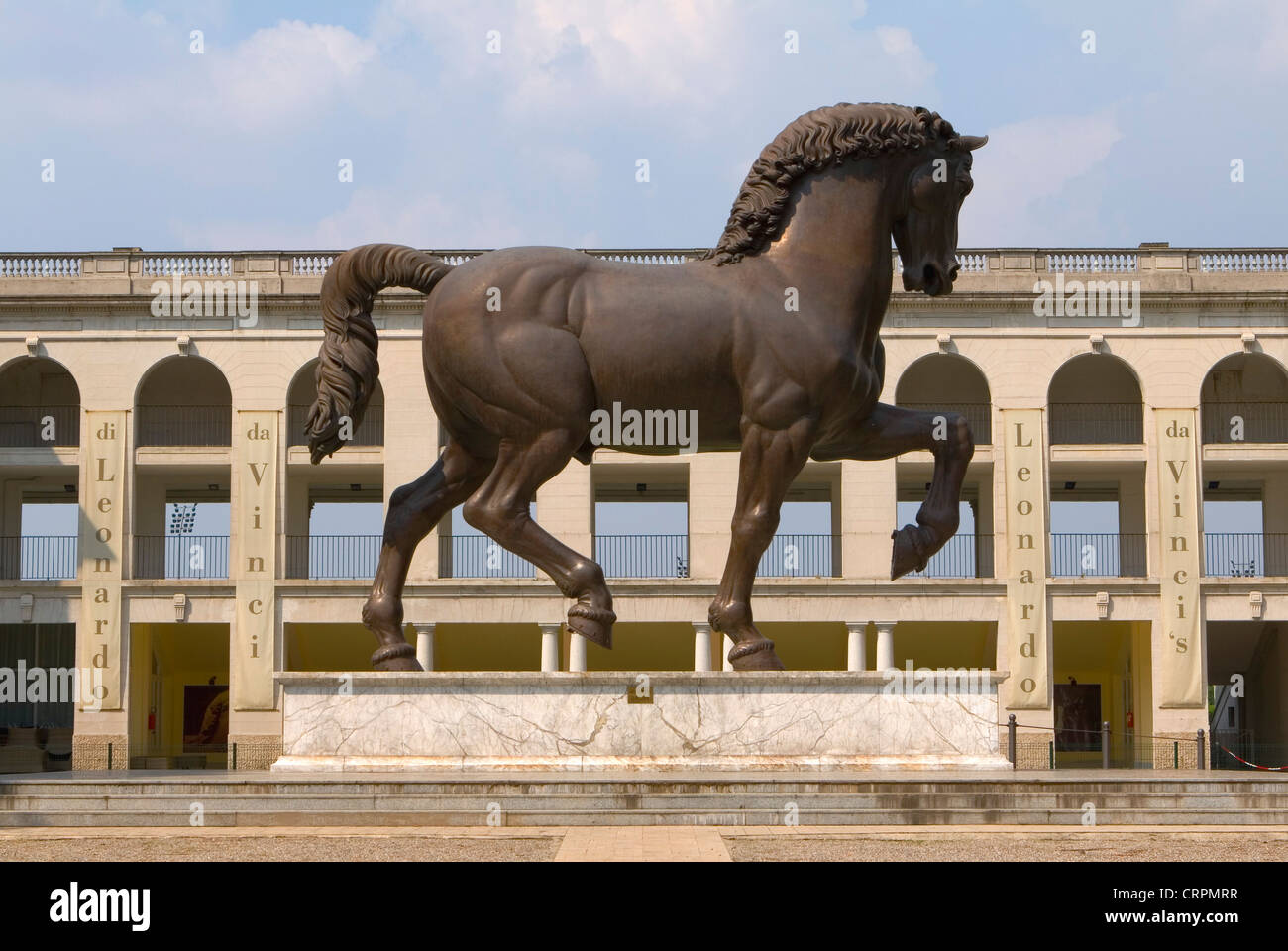 Bronze sculpture of a horse outside San Siro Racetrack, Milan