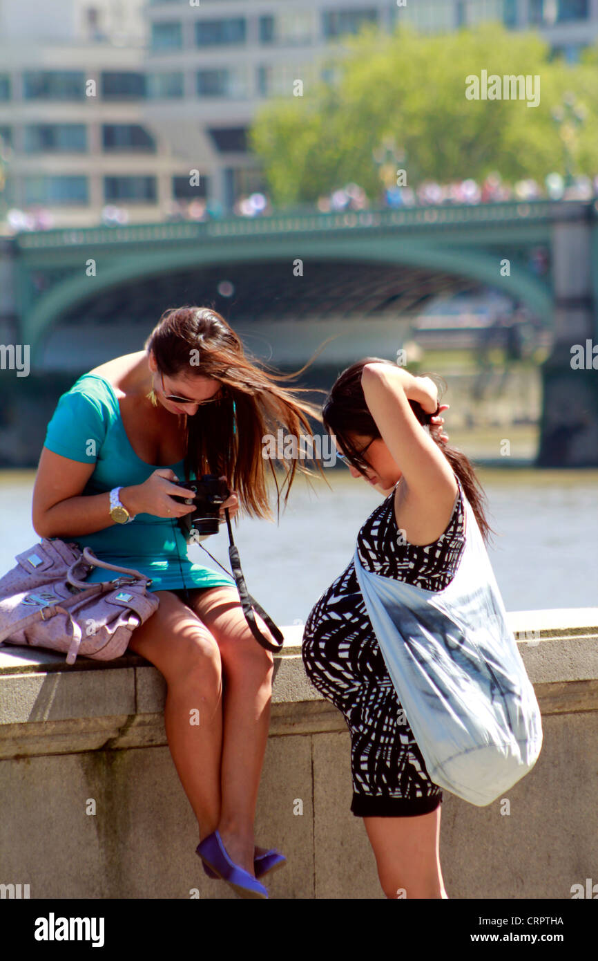 Two young women at London Stock Photo