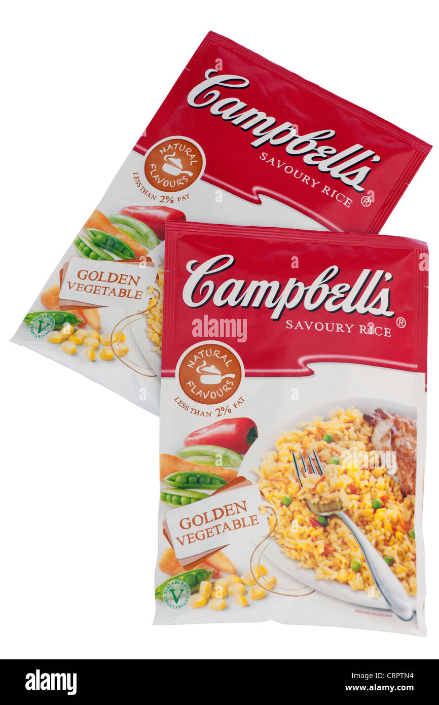 Two packets of Campbells savoury rice Stock Photo