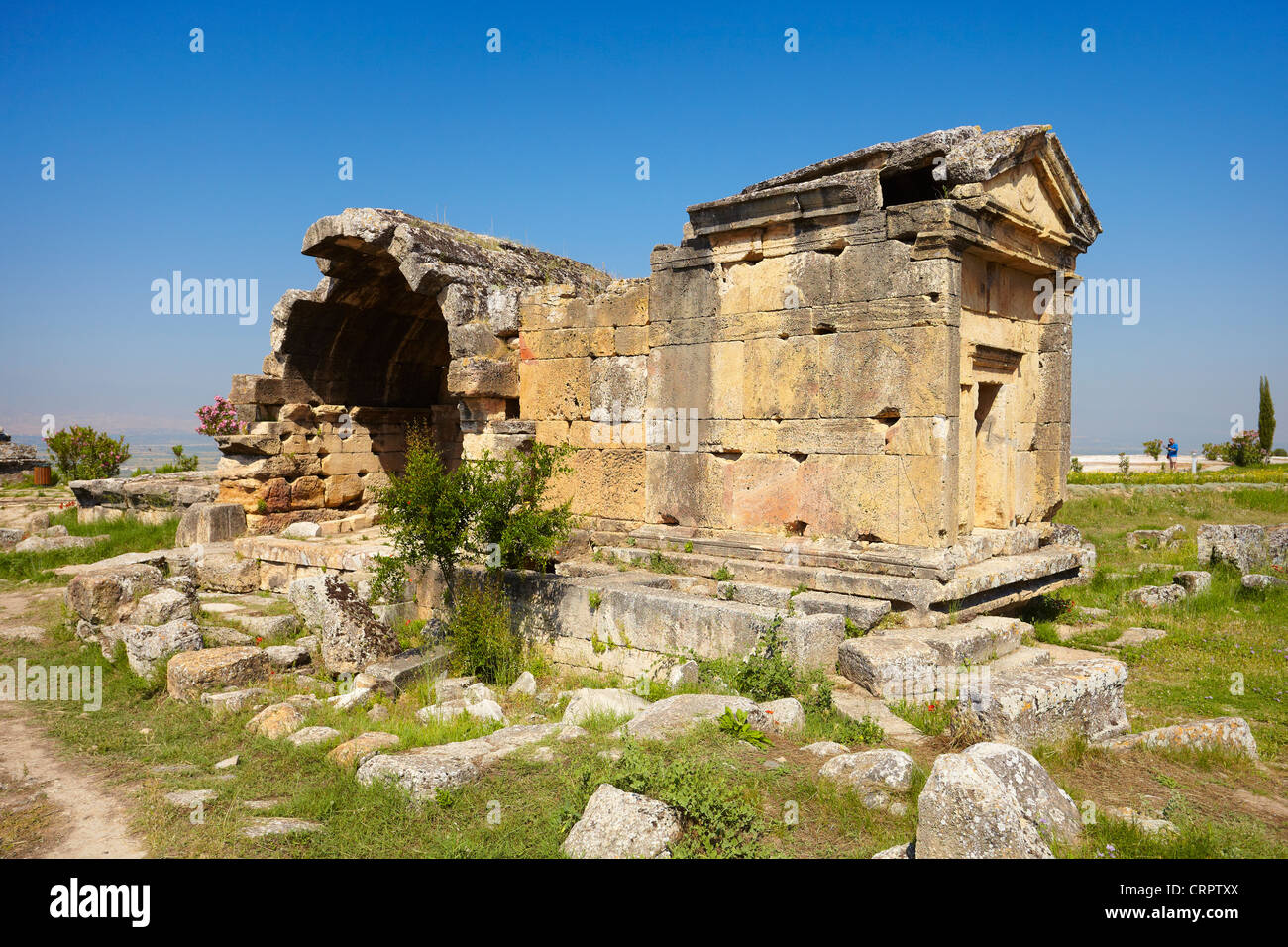Hierapolis - Turkey, ruins of the ancient city, tomb in the Necropolis, UNESCO Stock Photo