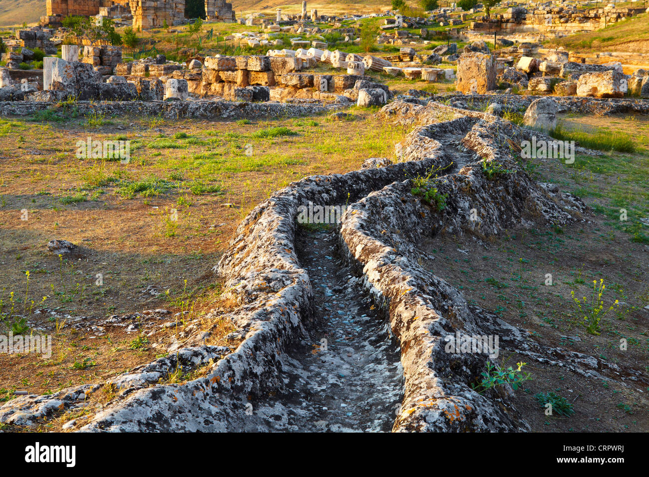 Hierapolis - Turkey, ancient city, water channel, Unesco Stock Photo
