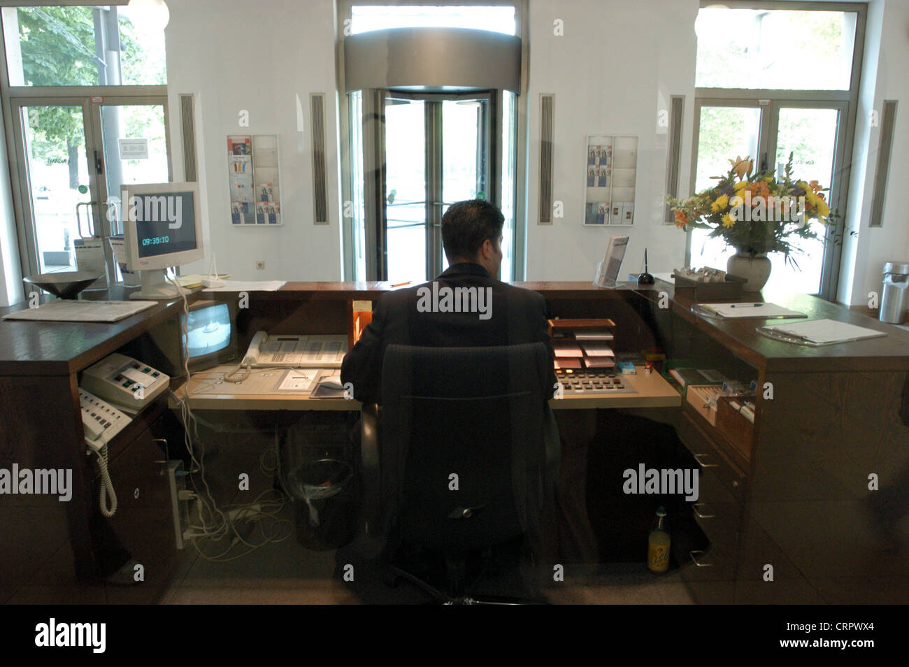 Workplace of the warden at Siemens Stock Photo Alamy