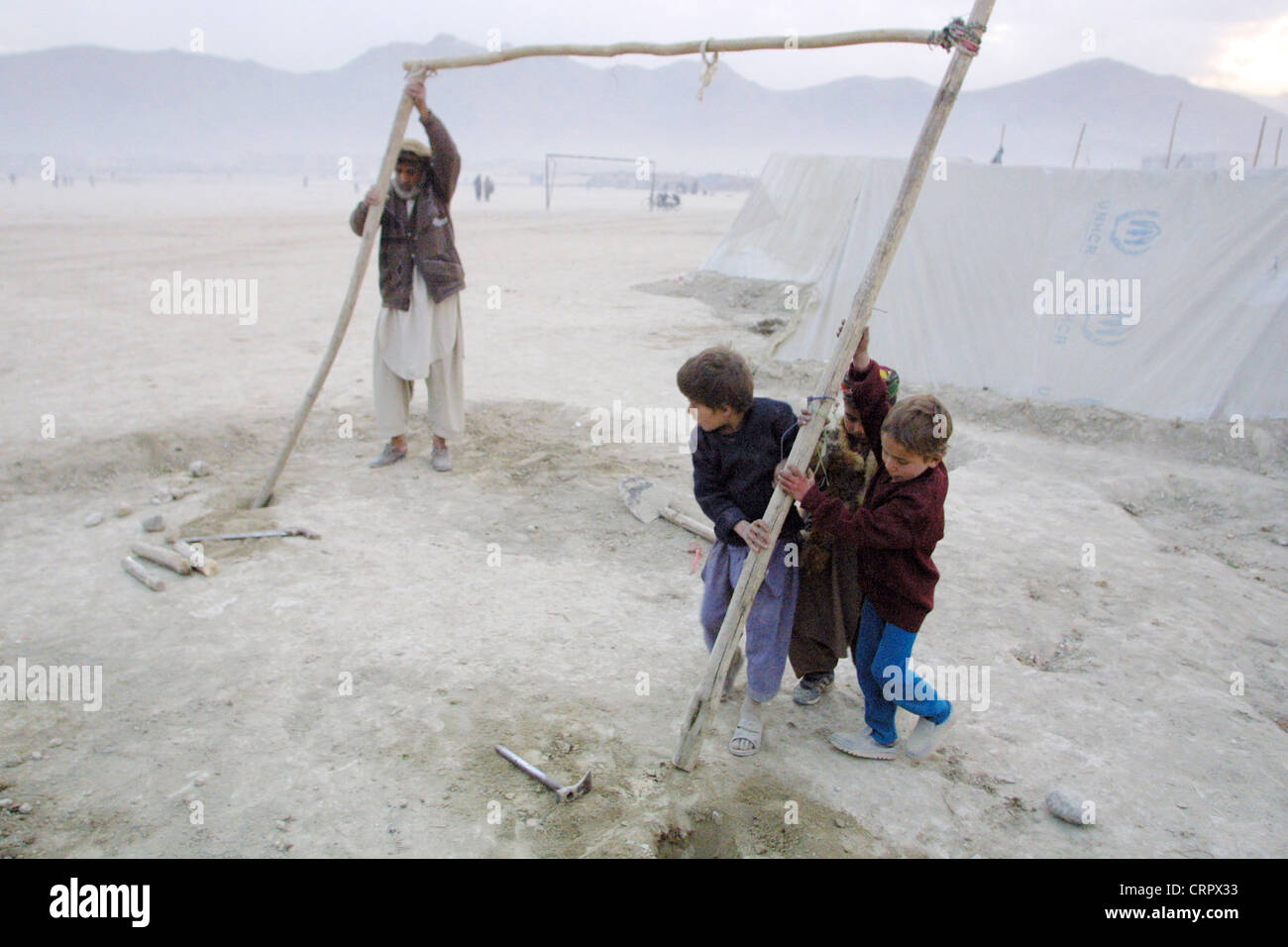 Khairkhana refugee camp in Kabul. Stock Photo