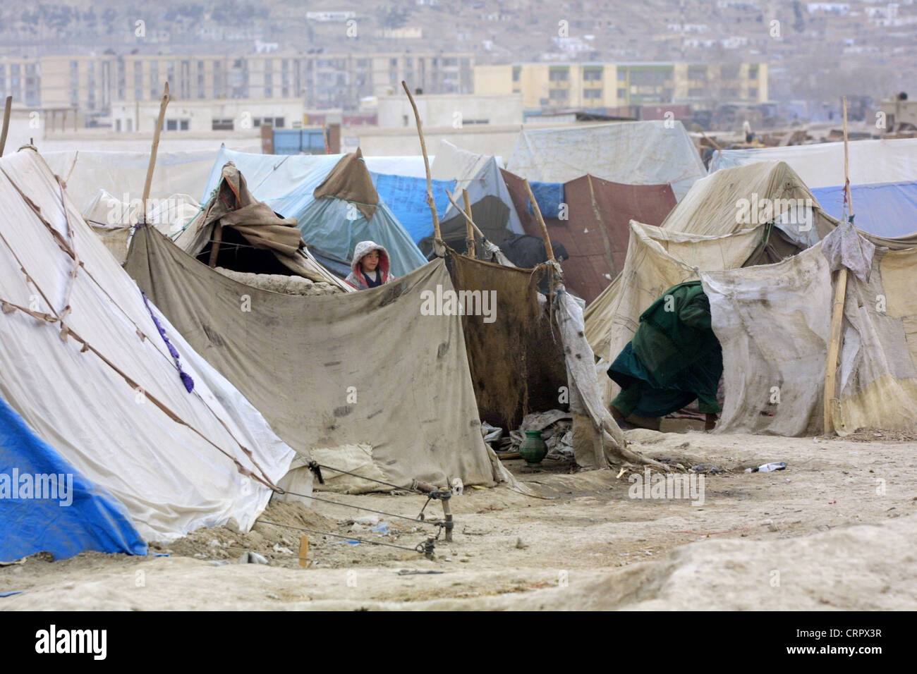 Khairkhana refugee camp in Kabul. Stock Photo