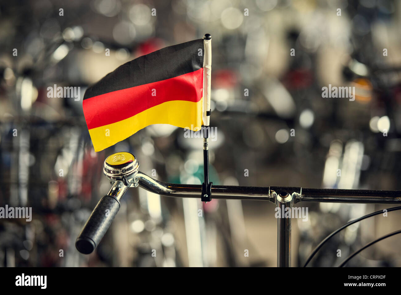 German Flag Attached to Student Bicycle in a Bicycle Rack Stock Photo ...