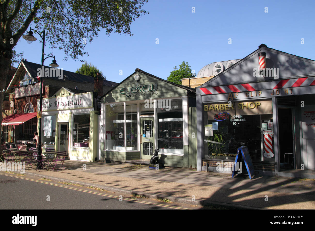 Shops near Kew Station London Stock Photo Alamy