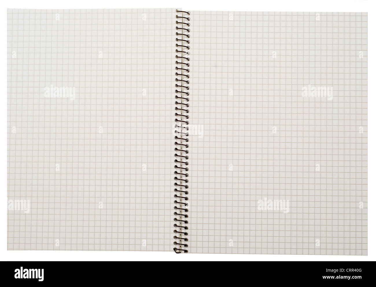 open spiral notebook isolated on white Stock Photo - Alamy