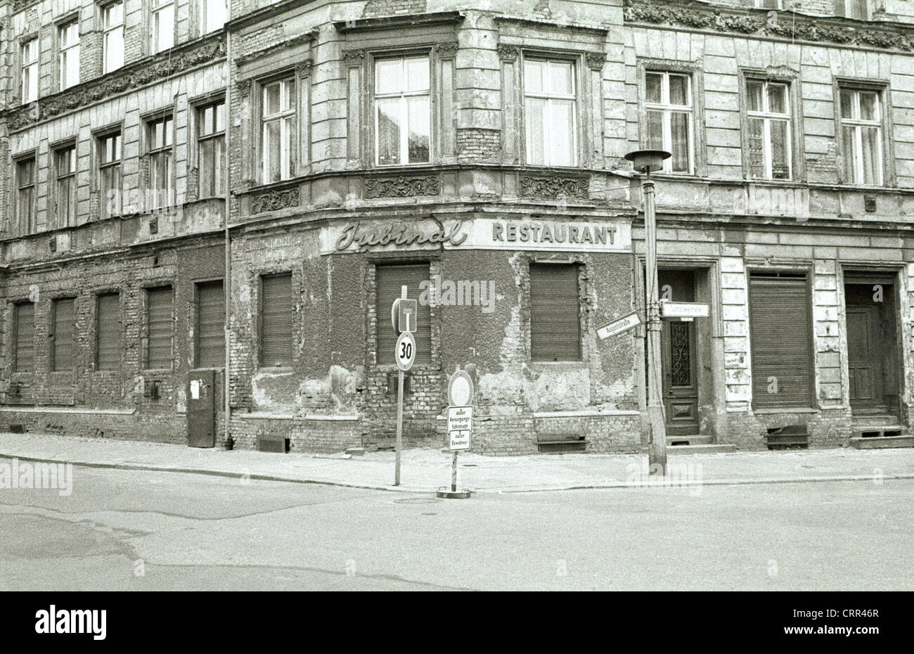 Corner house in Prenzlauer Berg, East Berlin 1984 Stock Photo - Alamy