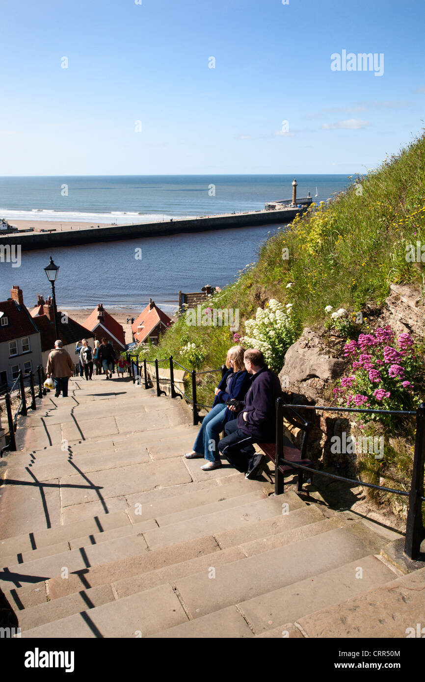 The 199 Steps in Whitby North Yorkshire England Stock Photo