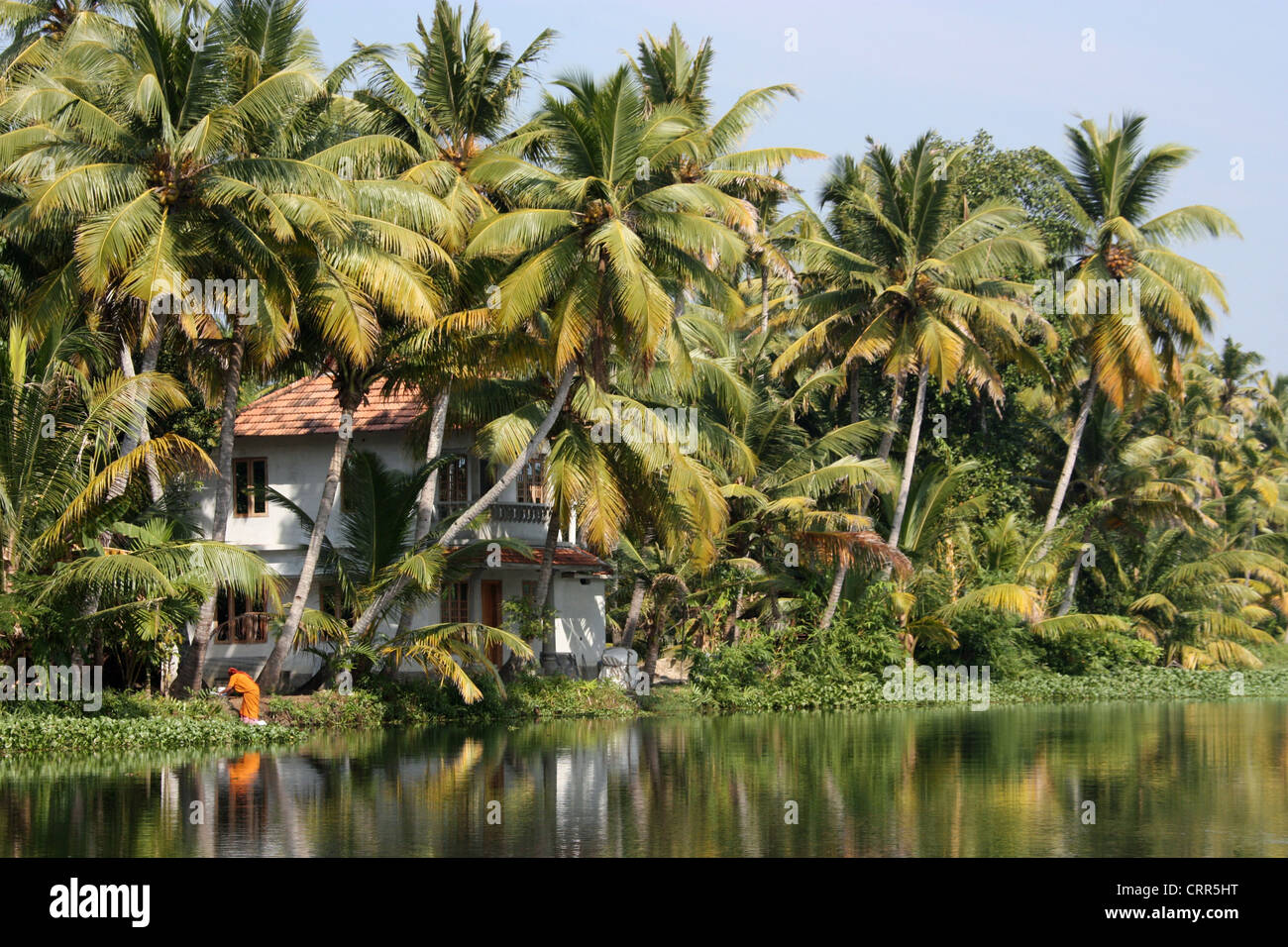 Life on the Backwaters of Kerala in Southern India Stock Photo