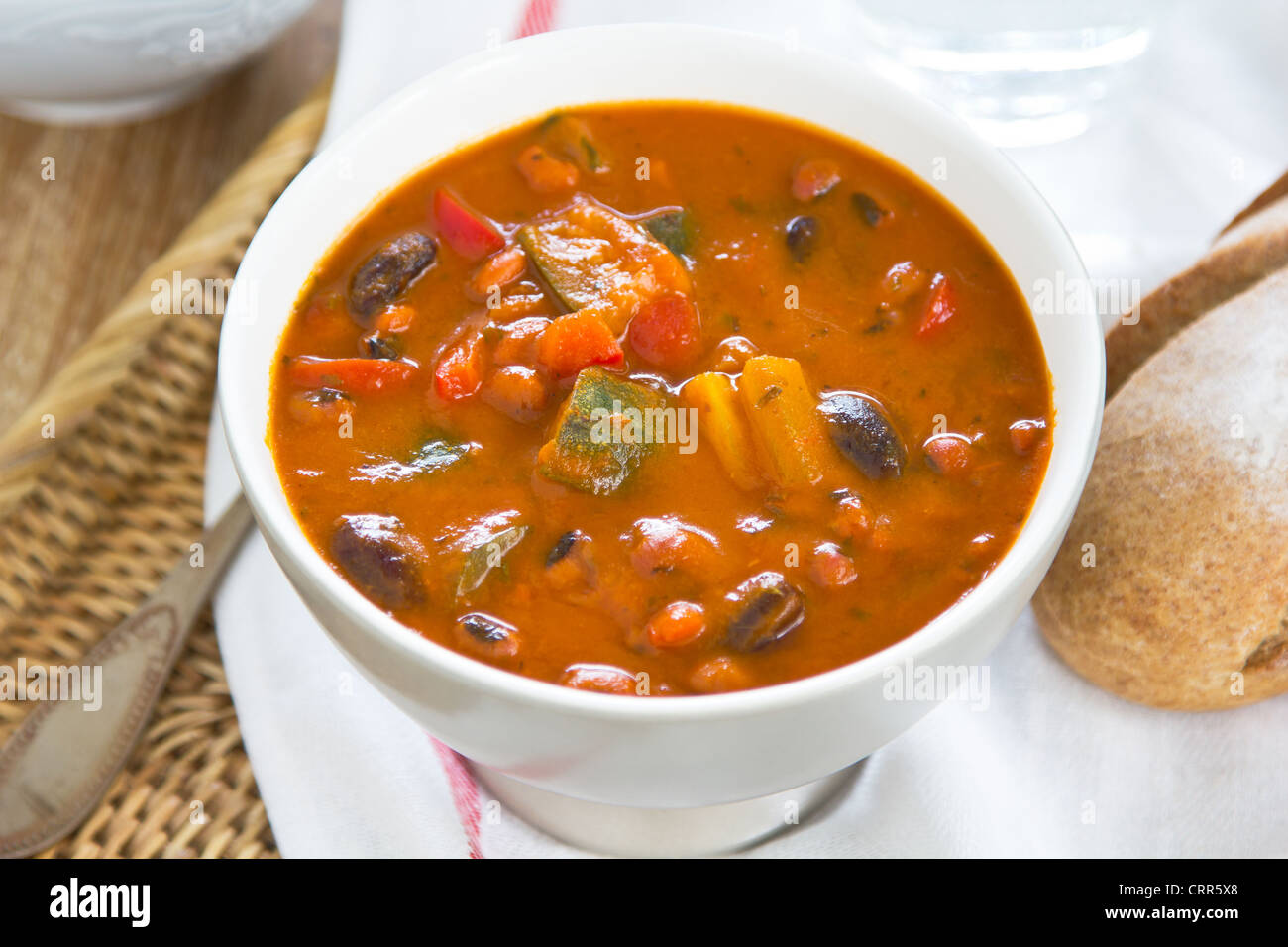 Minestrone soup [Bean,Zucchini soup] Stock Photo Alamy
