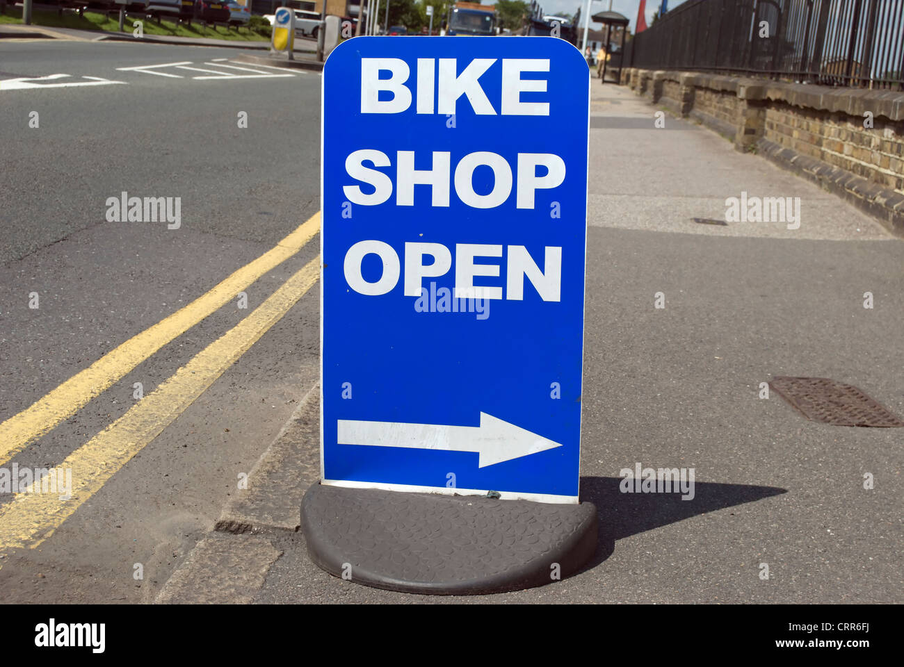 bike shop open sign, kingston upon thames, surrey, england Stock Photo