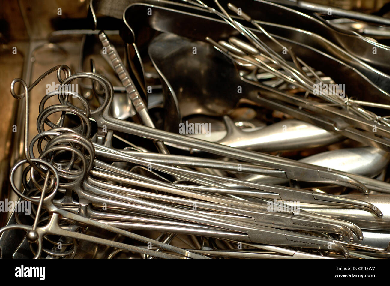 A range of metal surgical tools Stock Photo Alamy