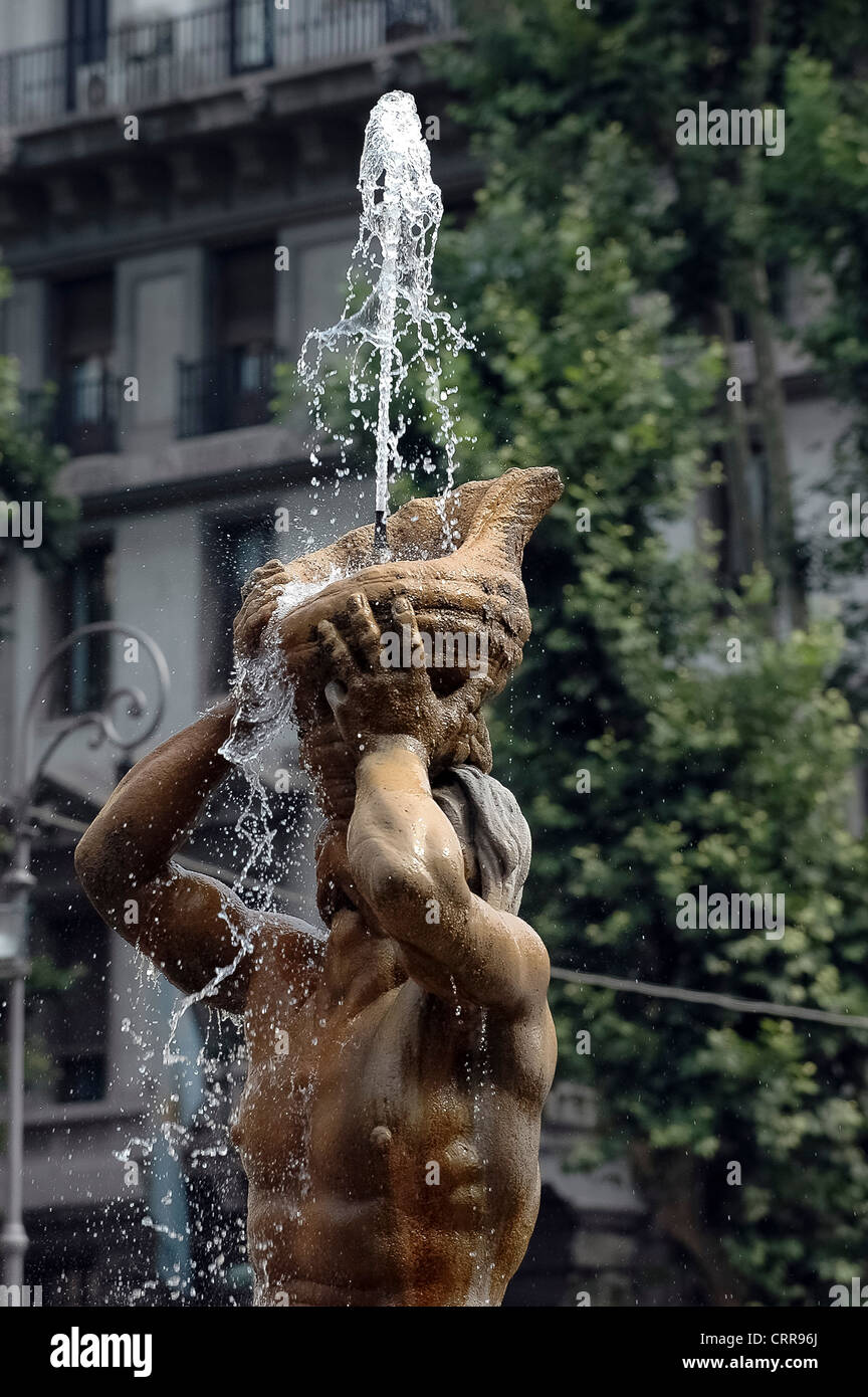 Europe Italy Lazio Latium Rome Piazza Barberini Bernini’s Fountain of the Triton Stock Photo