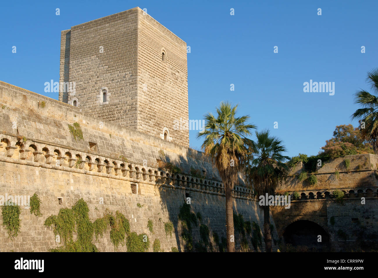 The Norman-Swabian castle of Bari was built by the Normans in the XII century and restored by Frederick II of Swabia. Stock Photo