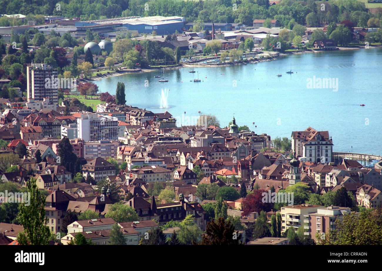 View of the town Rorschach at Lake Constance, Switzerland Stock Photo