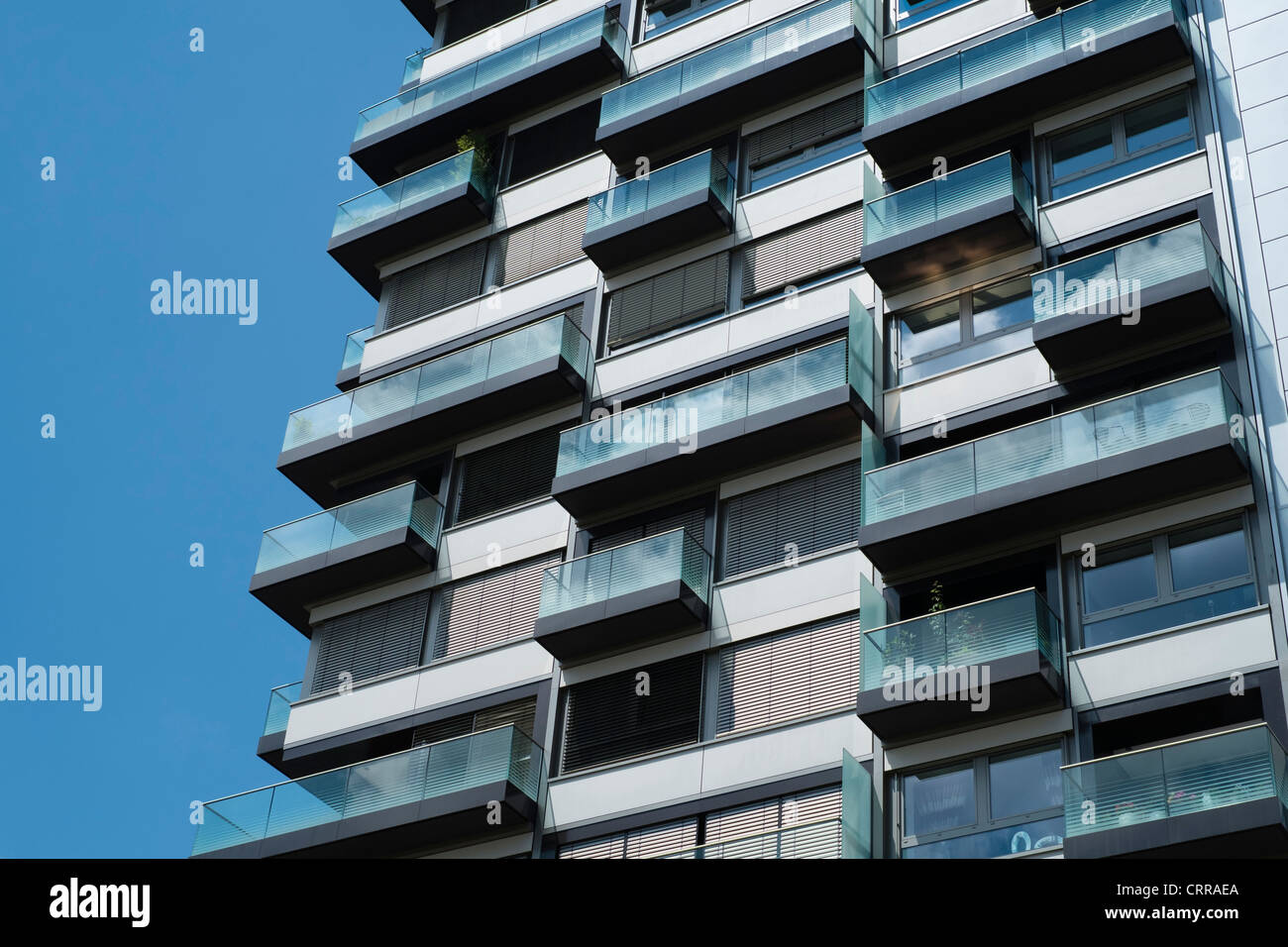 Modern upmarket apartment building in Rheinauhafen new commercial and residential district in