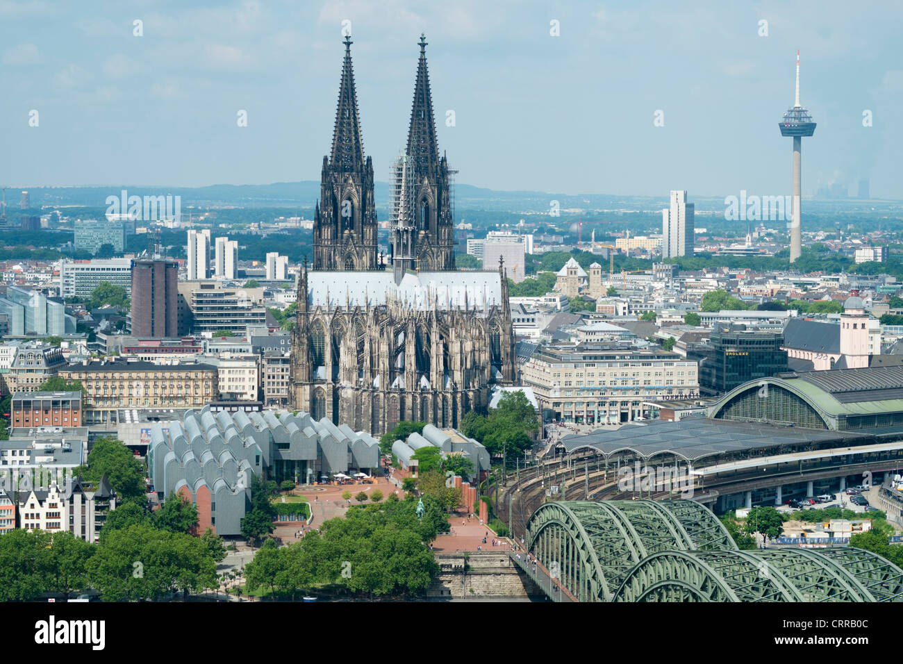 Skyline of Cologne with famous cathedral in Germany Stock Photo