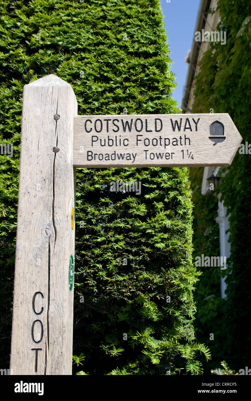 Cotswold Way signing Broadway Worcestershire. England UK Stock Photo