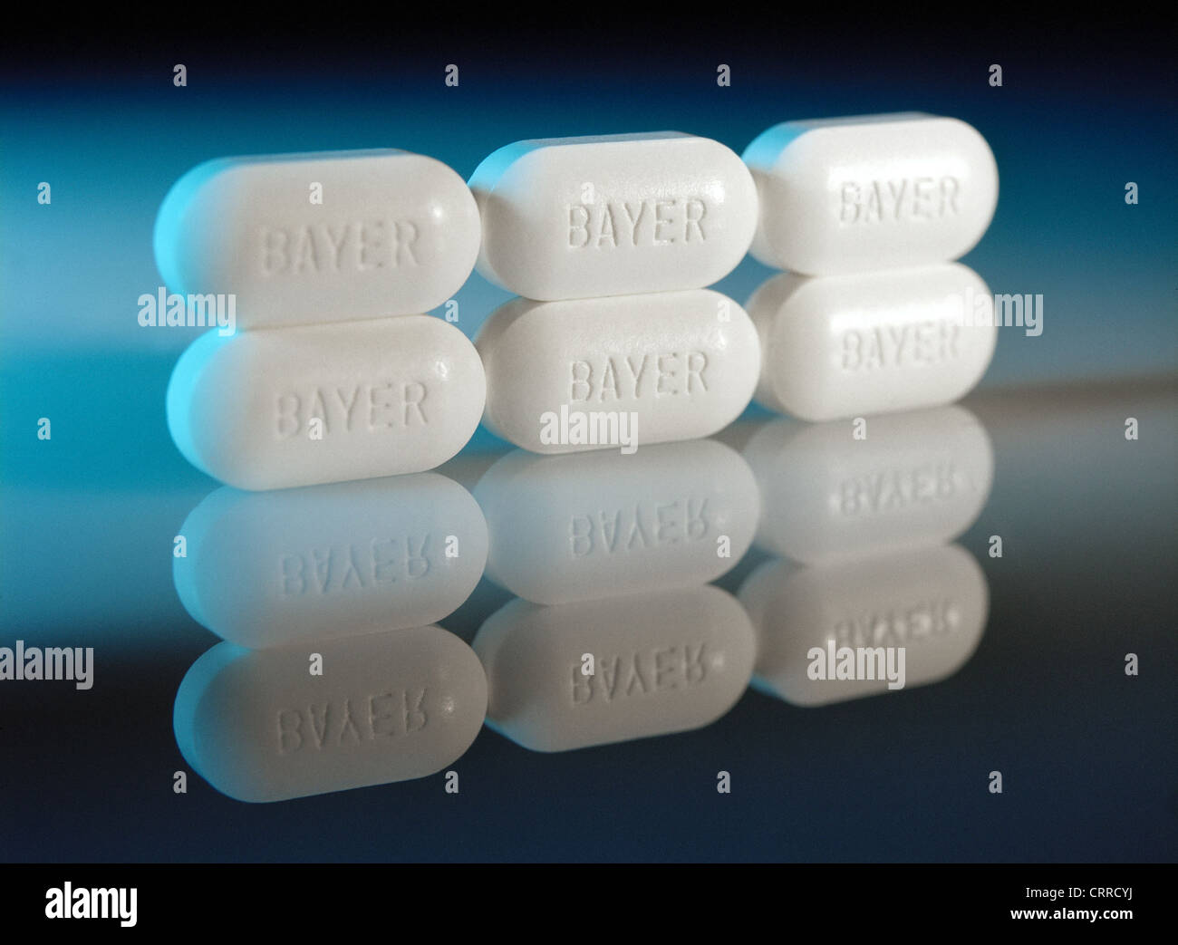 Oval tablets by Bayer Stock Photo