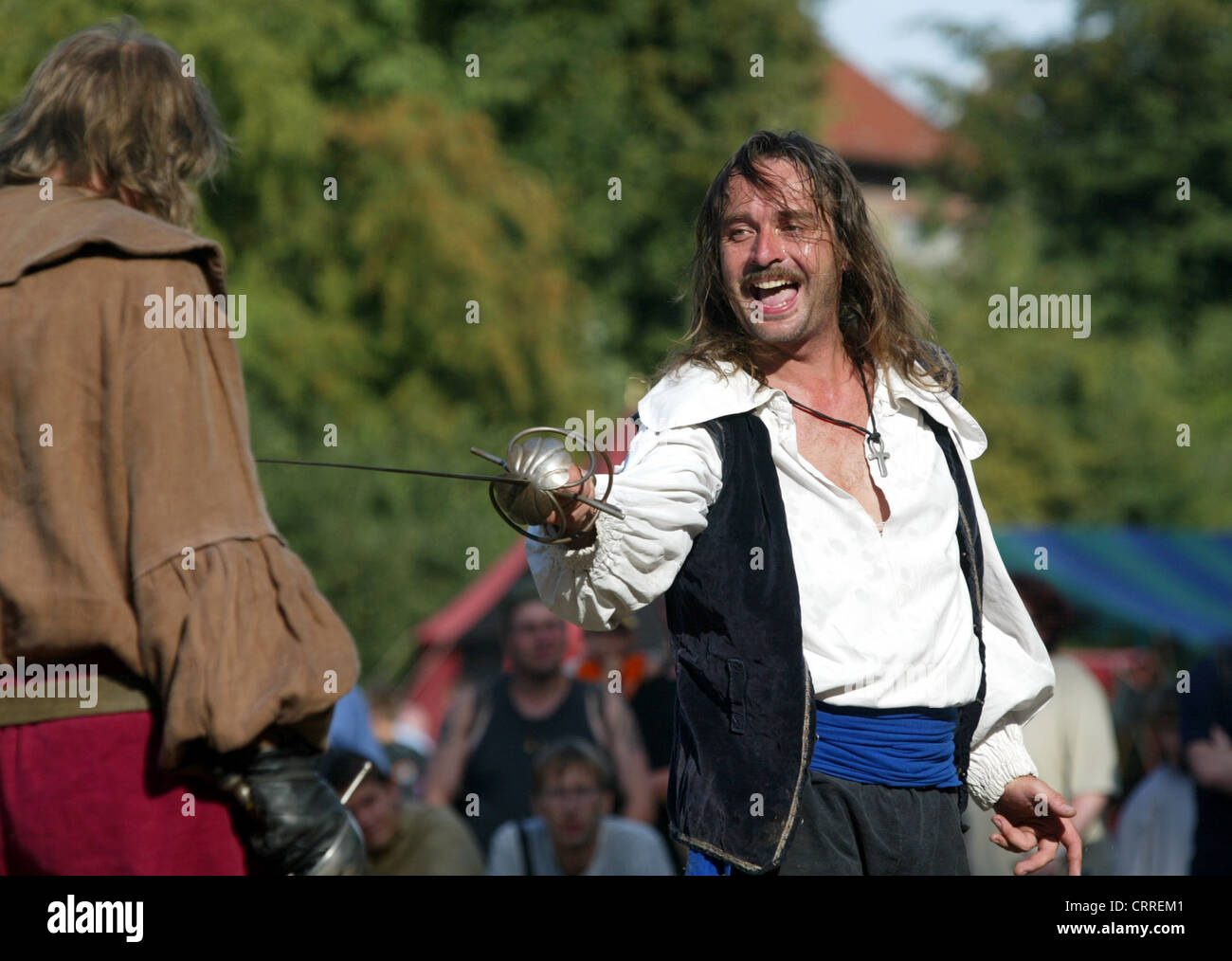 Fencing of the Musketeers on the medieval festival in Telgte Stock Photo
