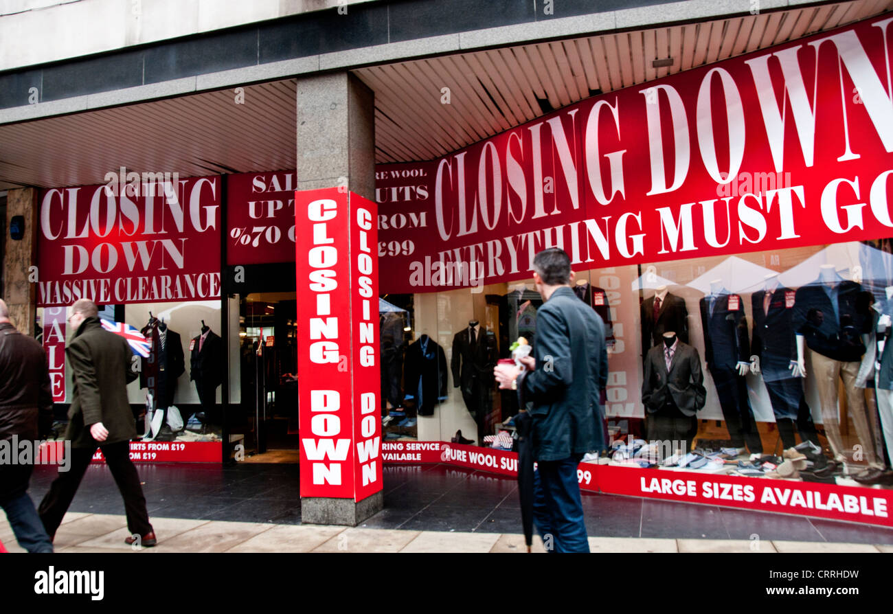 Uk High Street Shop Closing Down High Resolution Stock Photography and