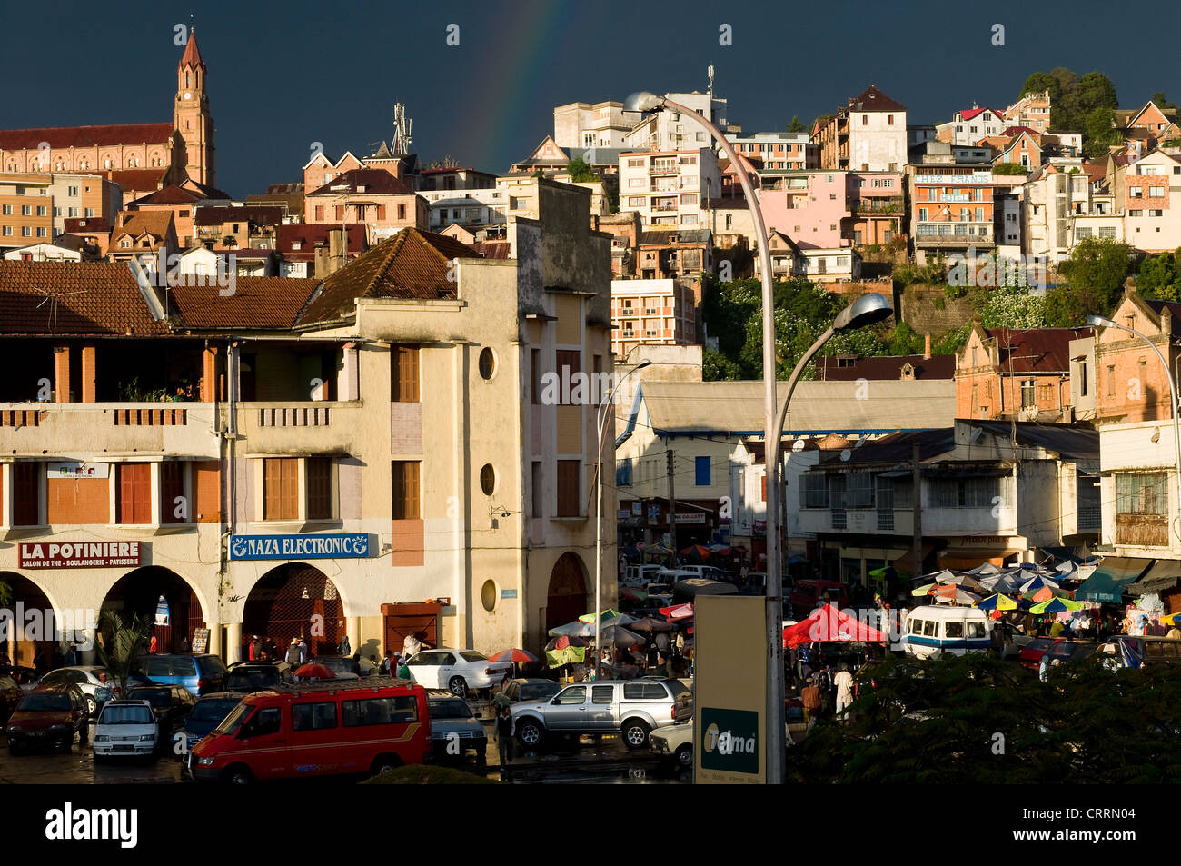 Anenue de LIindependence and Faravohitra District, Antananarivo, Madagascar Stock Photo