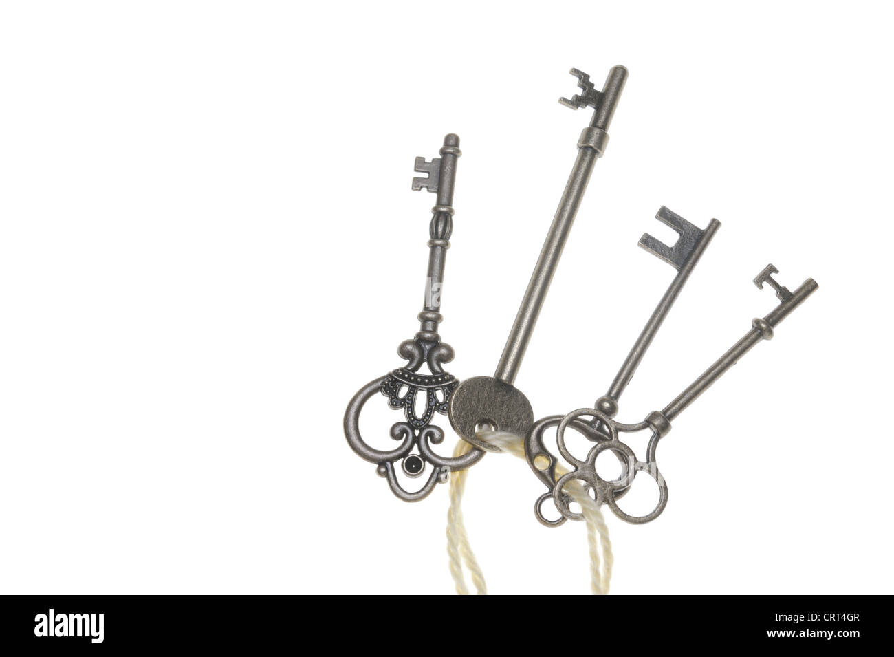 Group of old keys isolated on white background Stock Photo Alamy