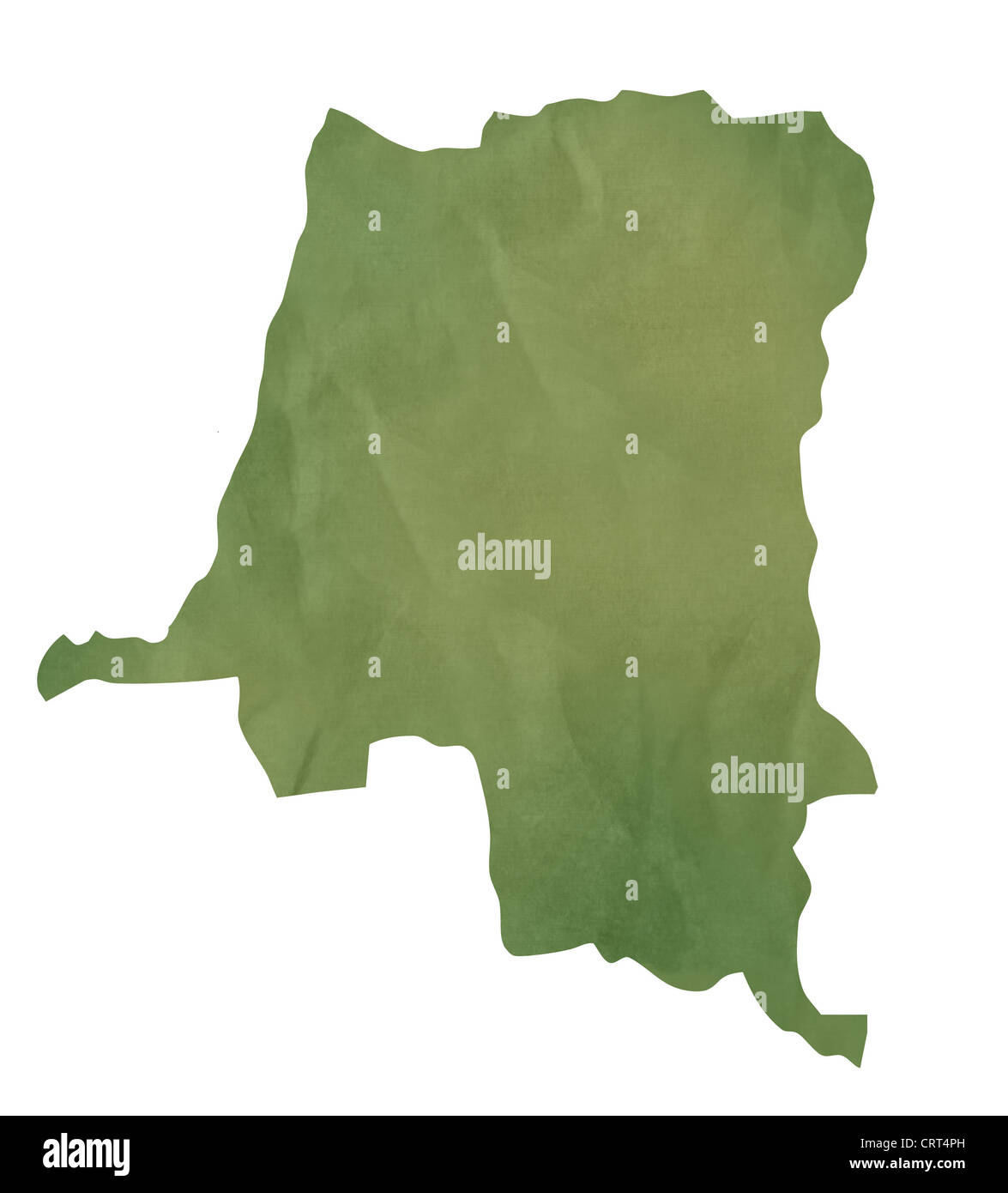 Old green paper map of Zaire isolated on white background Stock Photo ...