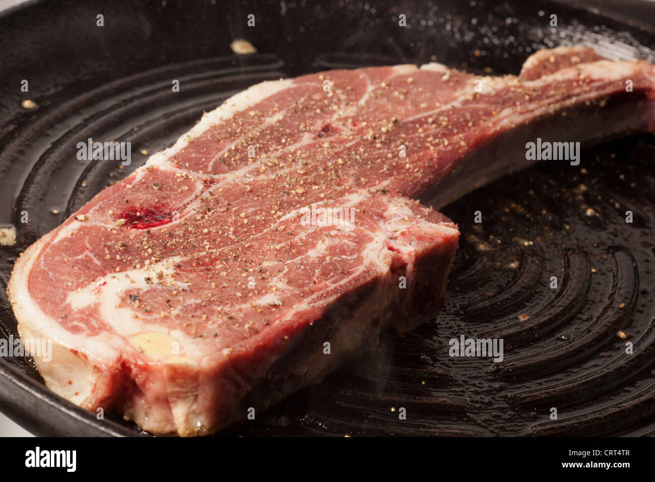 Grilled Mutton Chop Stock Photo