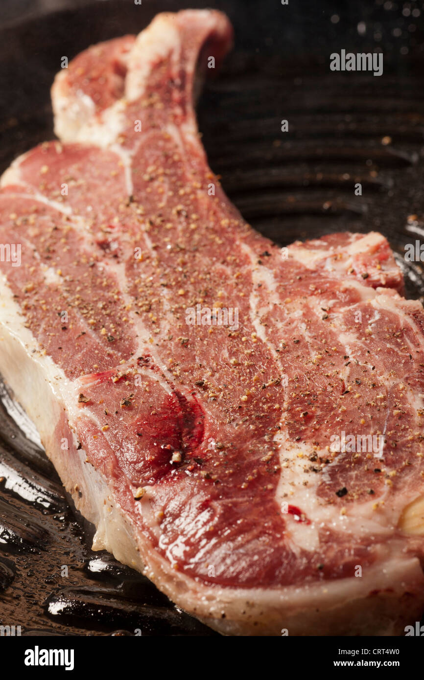 Grilled Mutton Chop Stock Photo